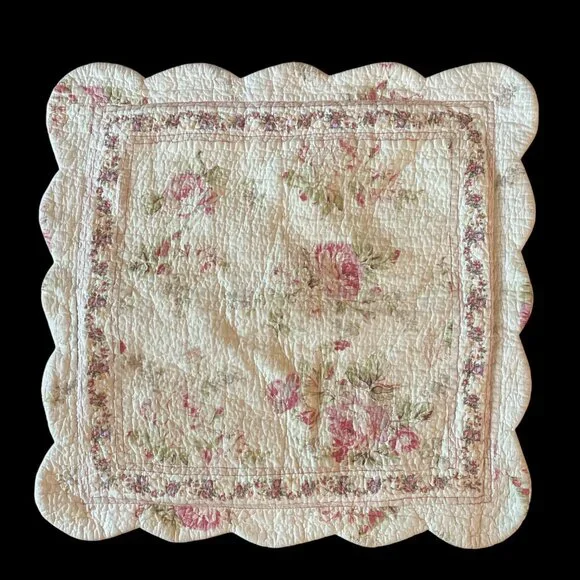 Quilted Floral Paisley Pillow Shams  Cottagecore Country Shabby Chic Romantic - Picture 6 of 11